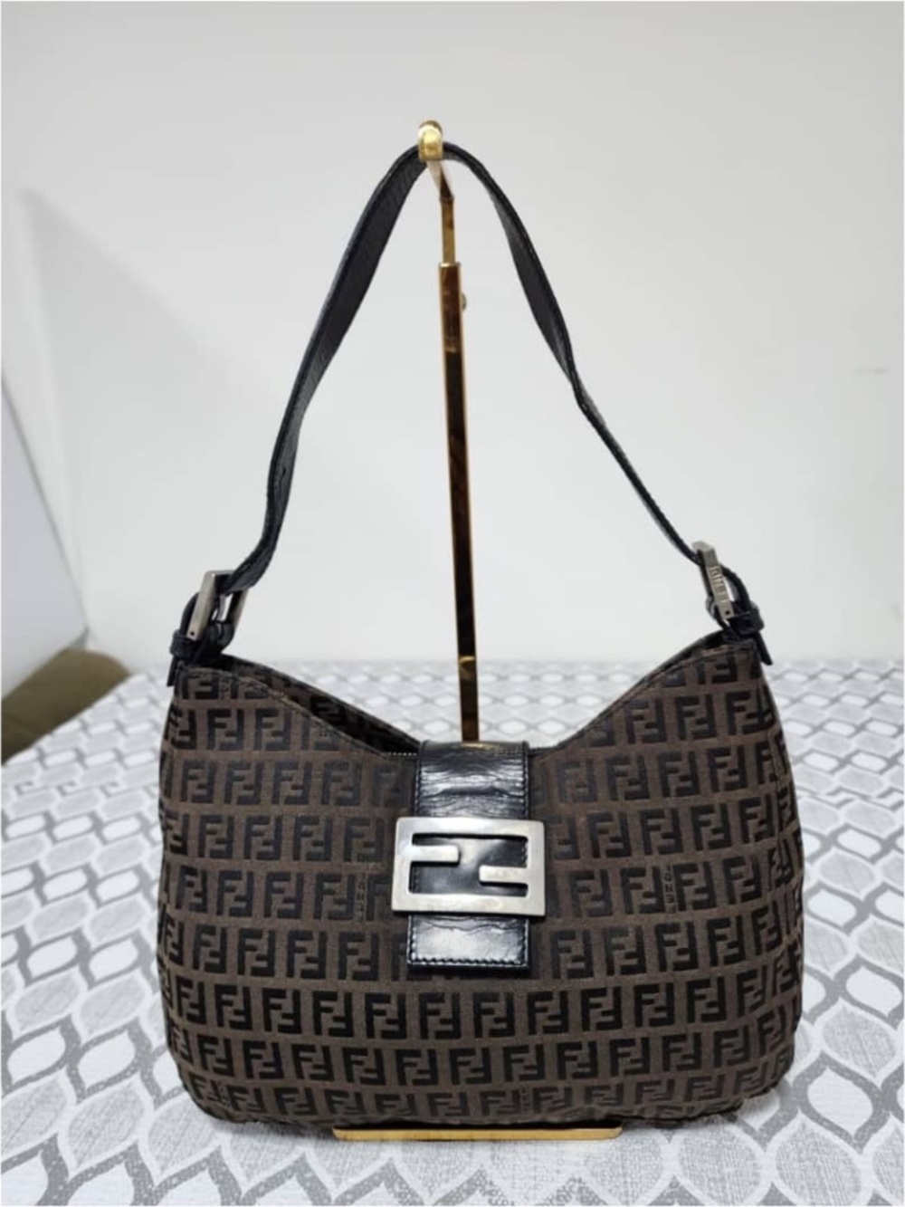 Authentic FENDI Zucca Hobo Bag Brown